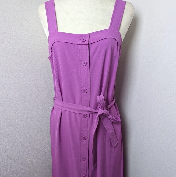 Everlane Dress Lilac Purple Button Front Picnic Dress Japanese GoWeave Size 8 - Picture 5 of 15